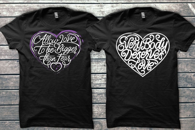 LOVE ART BUNDLE t shirt designs for print on demand