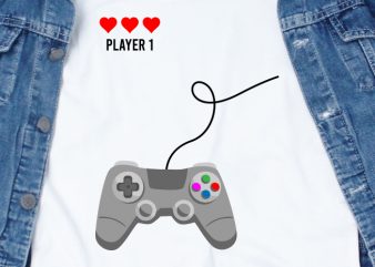 Player 1 Console Love SVG – Love – Console – Couple – Valentine t shirt design to buy