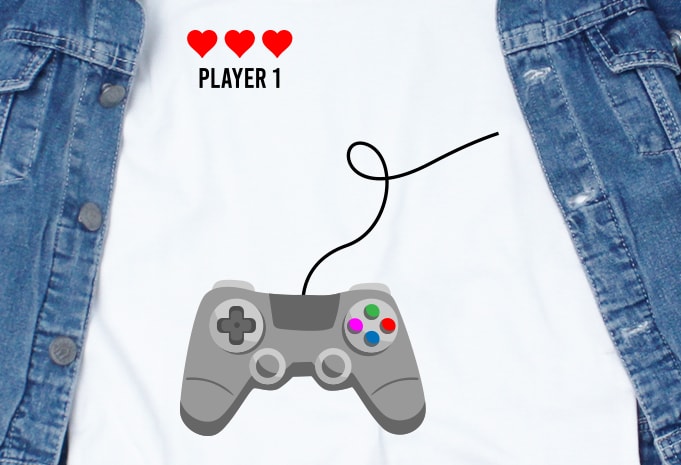 Player 1 Console Love SVG – Love – Console – Couple – Valentine t shirt design to buy
