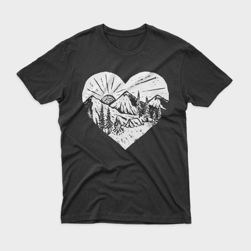I Love Camping t shirt design for download - Buy t-shirt designs