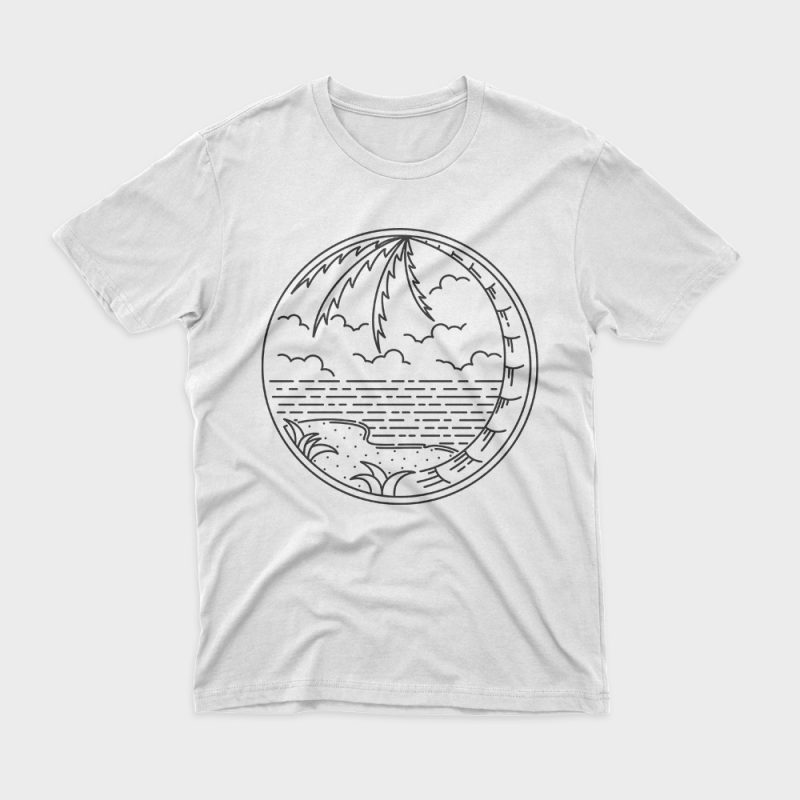 Beach Line t shirt design template