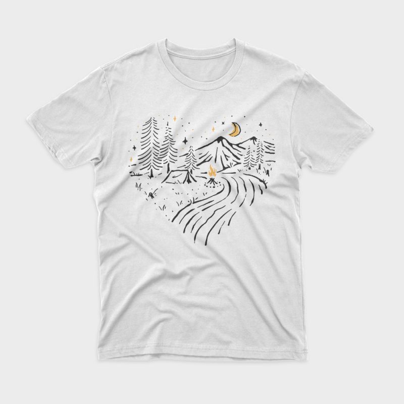Camping in Love t shirt design for purchase
