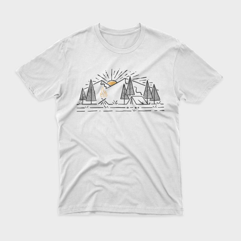 Camp Lines t shirt design for download