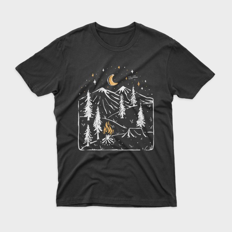 Camp Night graphic t-shirt design
