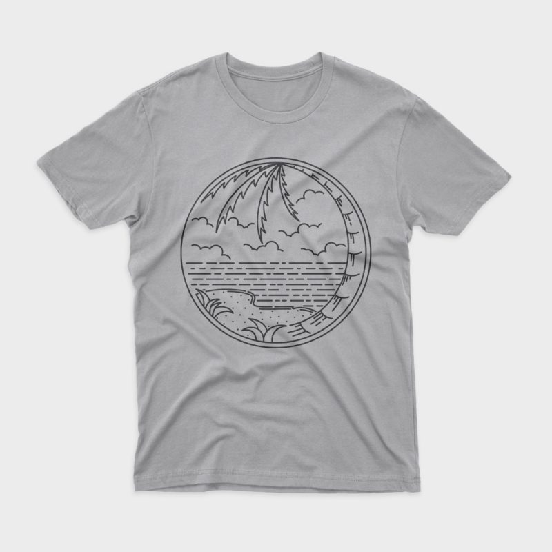 Beach Line t shirt design template