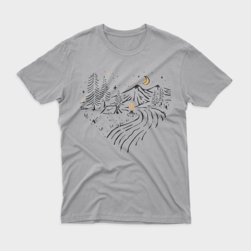 Camping in Love t shirt design for purchase