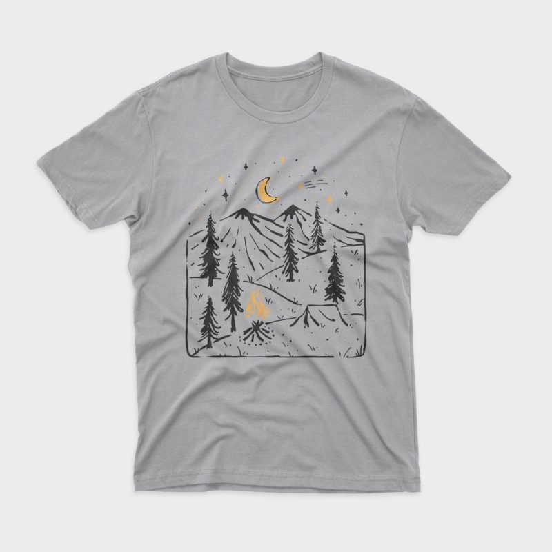Camp Night graphic t-shirt design