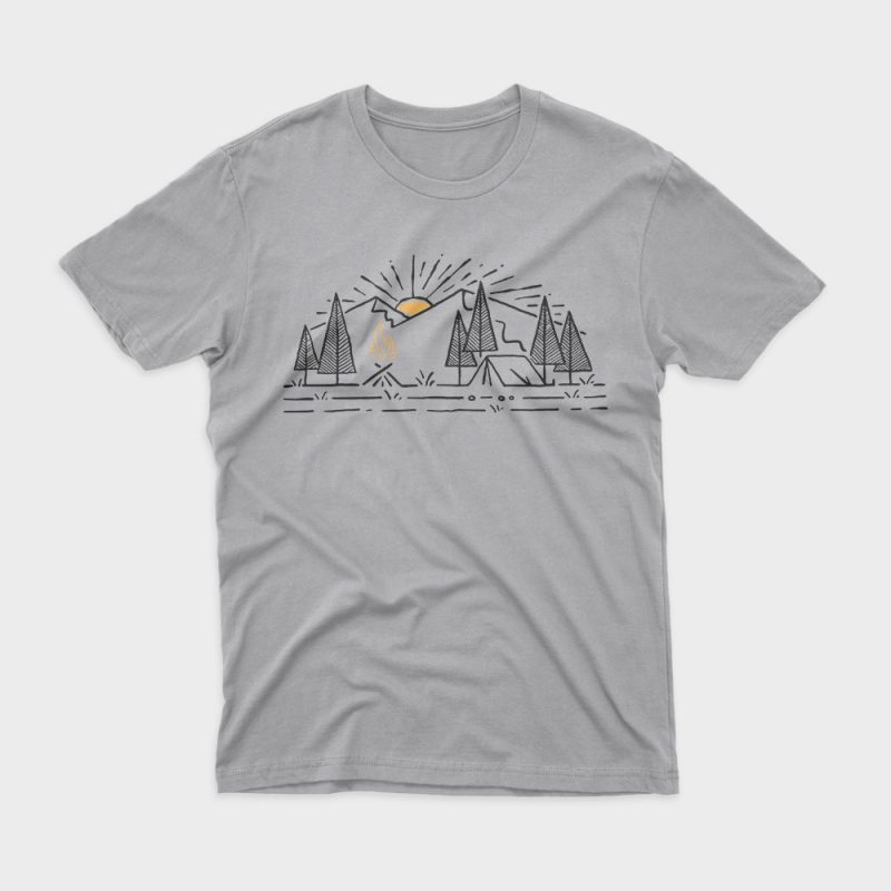Camp Lines t shirt design for download