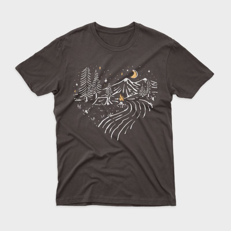 Camping in Love t shirt design for purchase