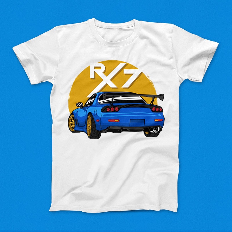 JDM Legend Car RX7 buy t shirt design for commercial use