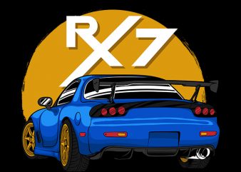 JDM Legend Car RX7 buy t shirt design for commercial use