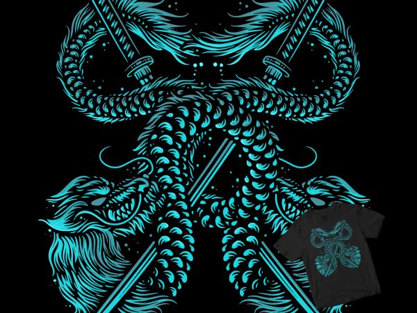 Dragon samurai t shirt design for download Dragon samurai t shirt design for download