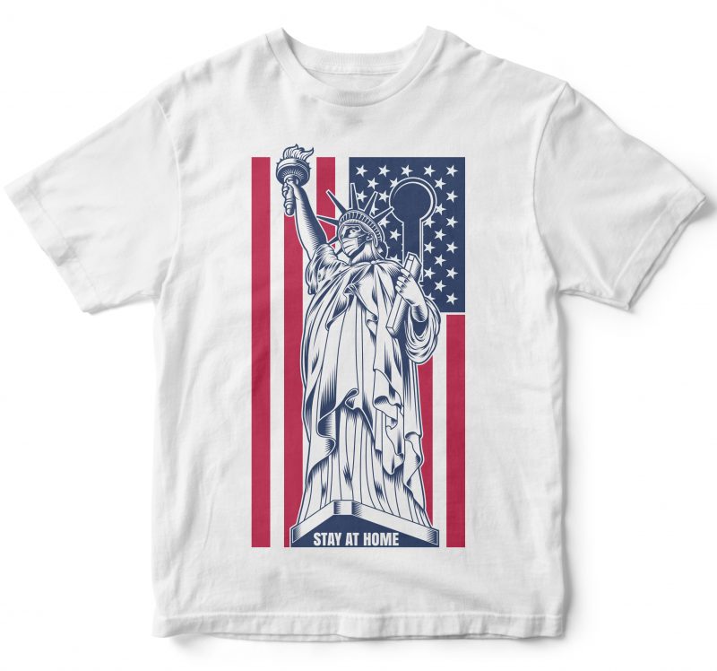 STATUE OF LIBERTY FIGHT CORONAVIRUS buy t shirt design for commercial use