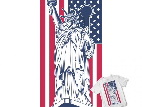 Statue of liberty fight coronavirus buy t shirt design for commercial use