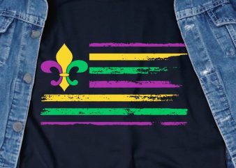 Mardi Gras Flag SVG – Festival – graphic t-shirt design