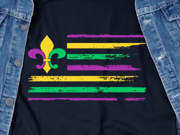 Mardi gras flag svg – festival – graphic t-shirt design