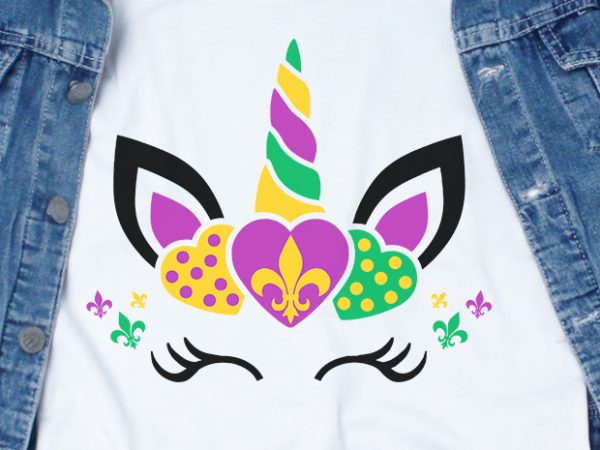 Unicorn mardi gras svg – festival – t-shirt design for commercial use