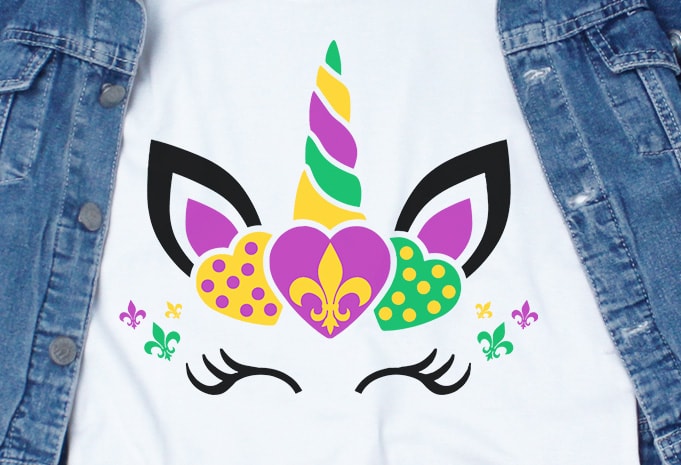 Unicorn Mardi Gras SVG – Festival – t-shirt design for commercial use