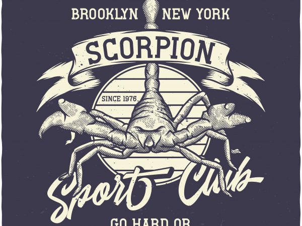 Scorpion sport club t-shirt design for commercial use