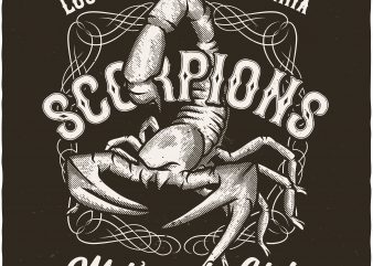 Scorpions Motorcycle Club commercial use t-shirt design