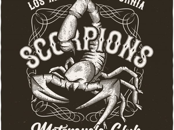 Scorpions motorcycle club commercial use t-shirt design