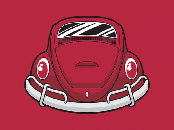 Smiley beetle car shirt design png