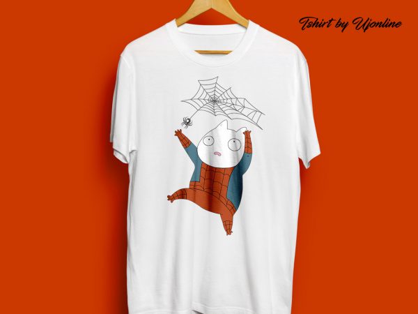 Spider cat funny graphic t-shirt design