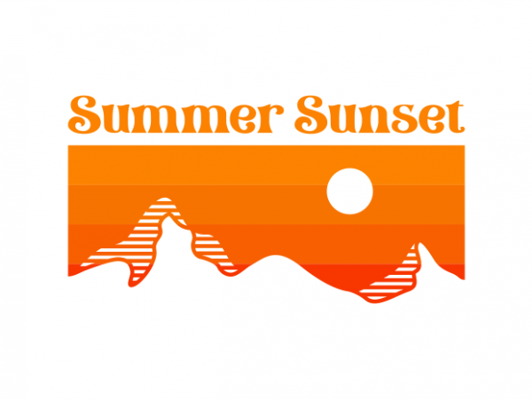 Summer sunset t shirt design for purchase