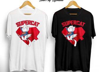 SuperCat Graphic Cat Superman Parody t-shirt design
