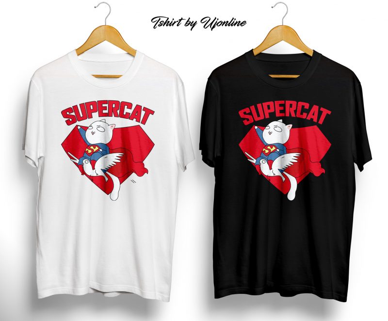 SuperCat Graphic Cat Superman Parody t-shirt design