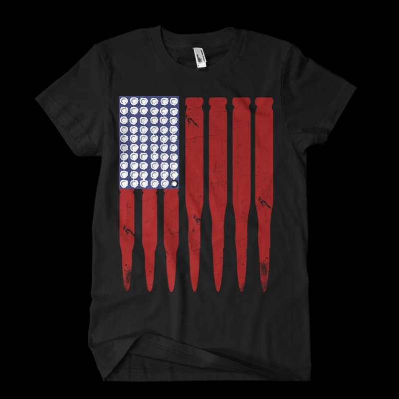 Bullet Flag shirt design png print ready t shirt design