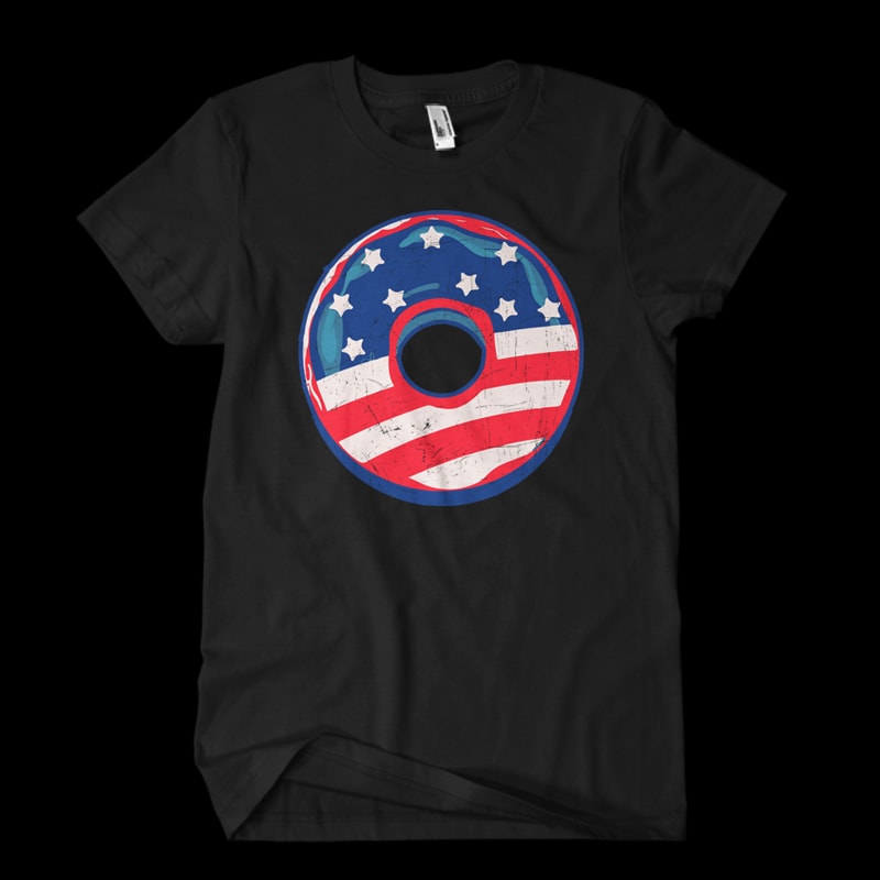 donut flag usa design for t shirt commercial use t-shirt design
