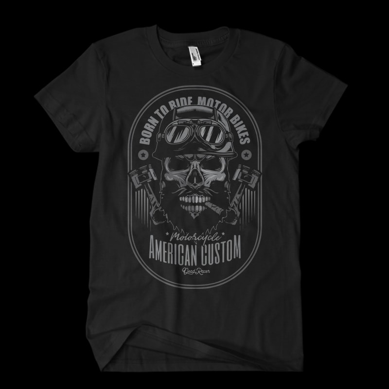 skull biker t-shirt design png