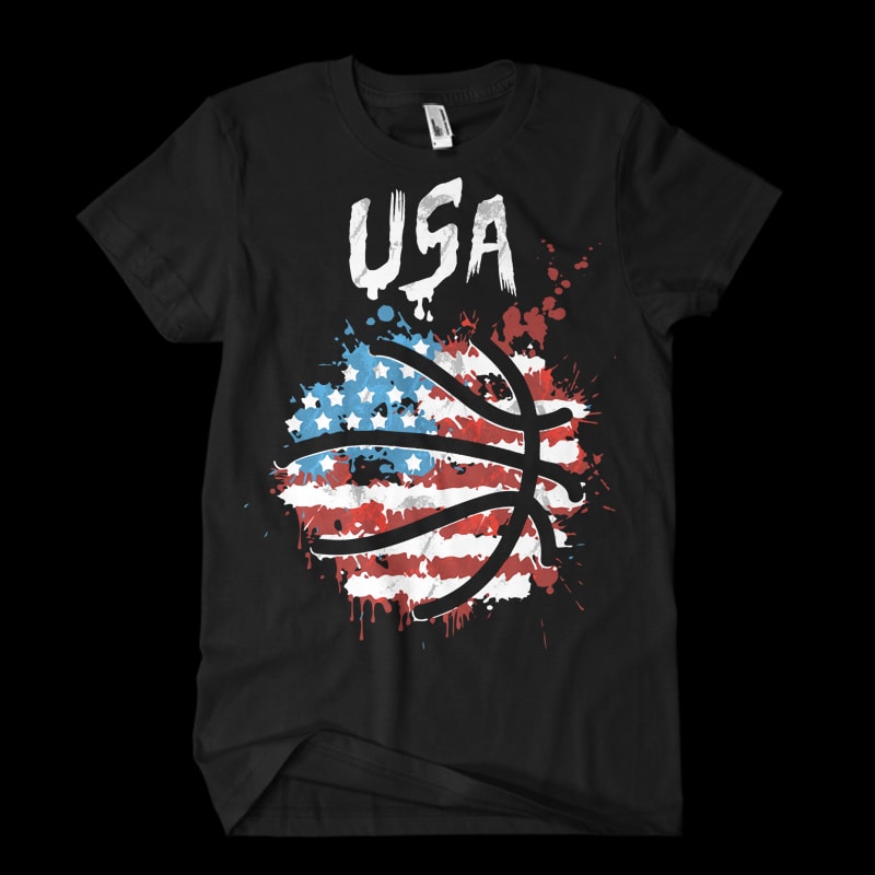 usa basketball t-shirt design png