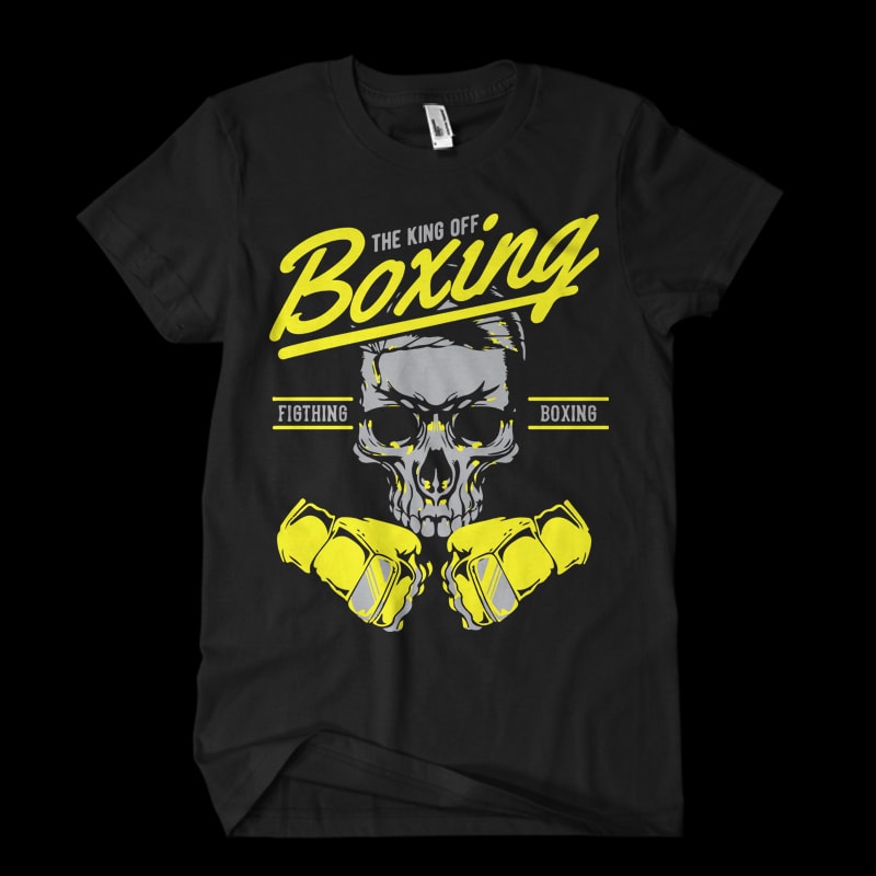 boxing skull shirt design png