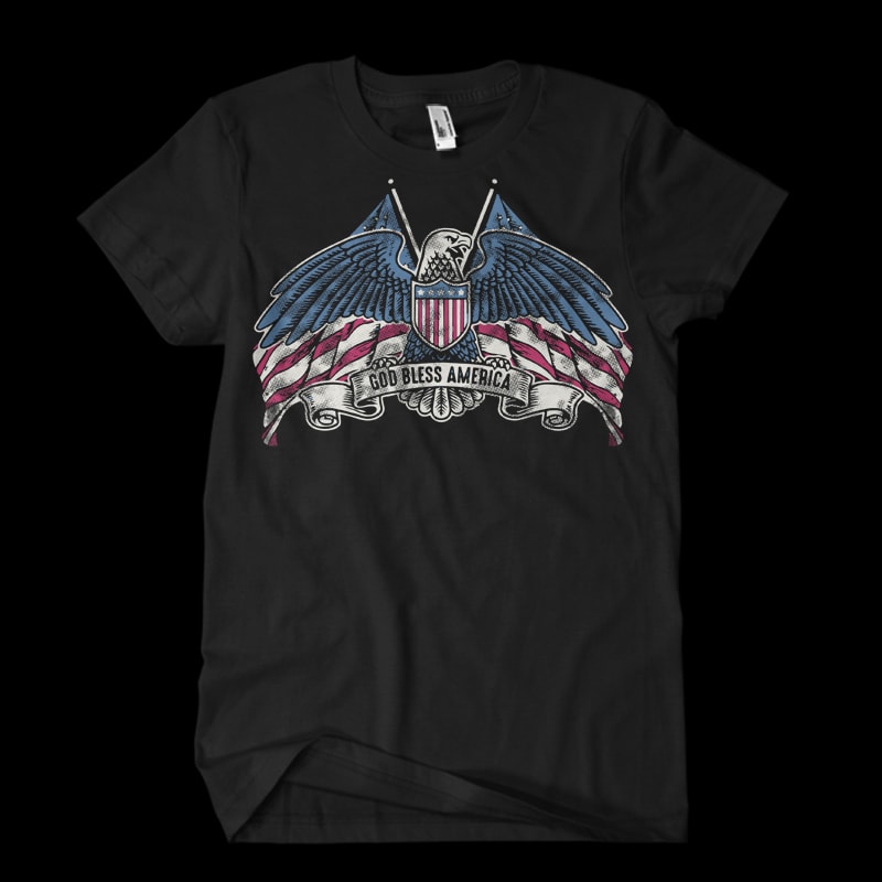 god blass america print ready t shirt design