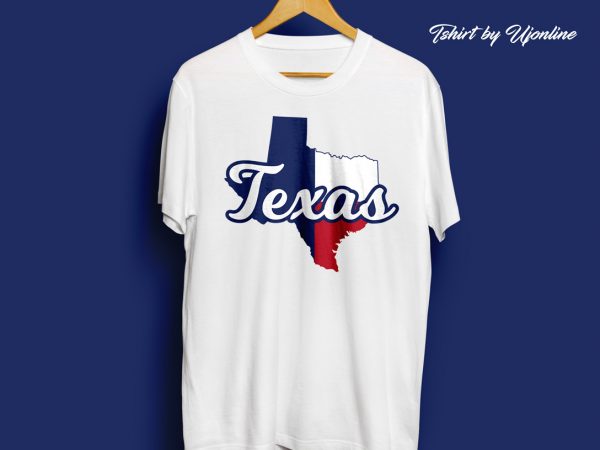Texas map typography t shirt design for commercial use