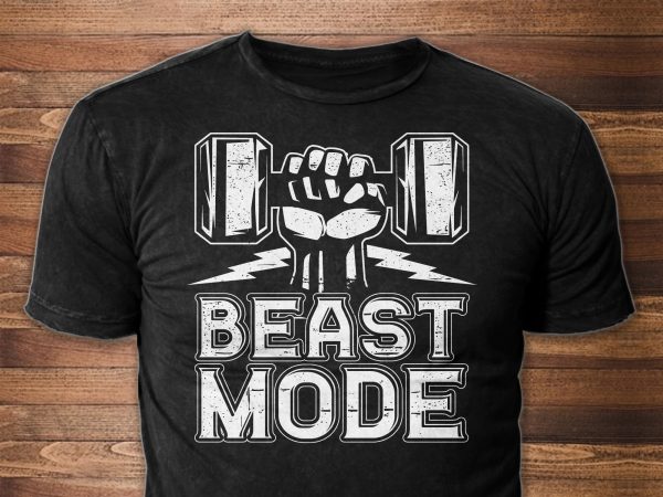 Beast mode – fitness design t-shirt design for sale