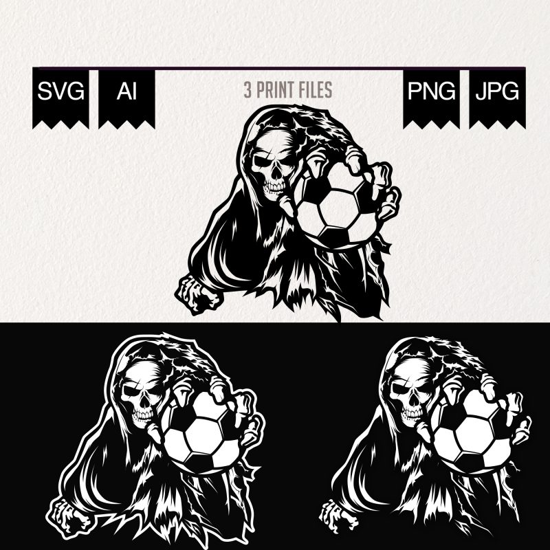 Soccer Skull t-shirt design png