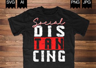 Social Distancing t shirt design template