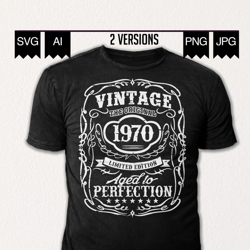 Vintage 1970's - 50th Birthday Shirt Design t shirt design template ...