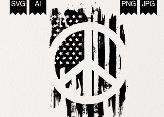 USA Flag – Peace t shirt design for download