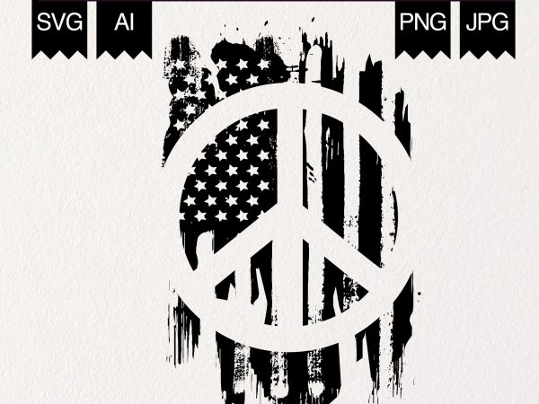 Usa flag – peace t shirt design for download