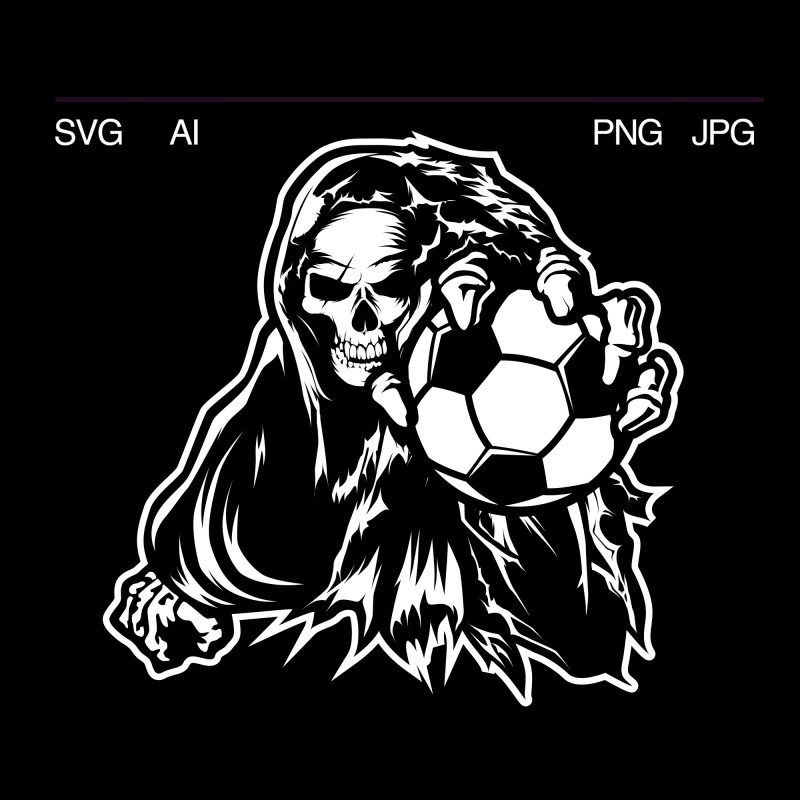 Soccer Skull t-shirt design png