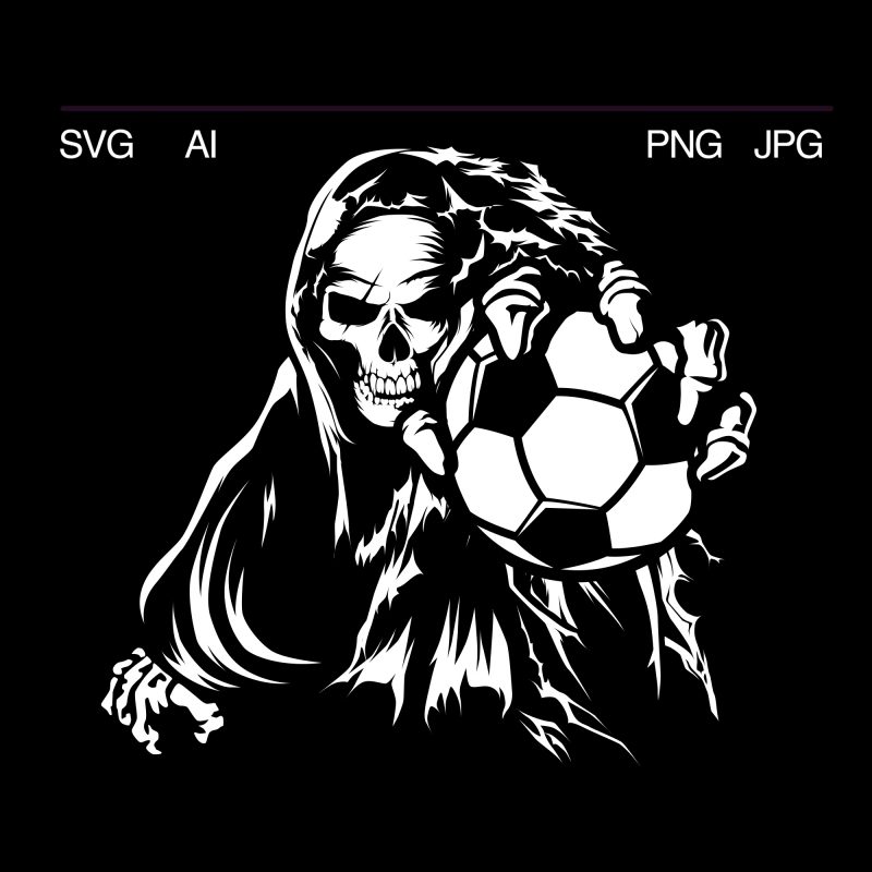 Soccer Skull t-shirt design png