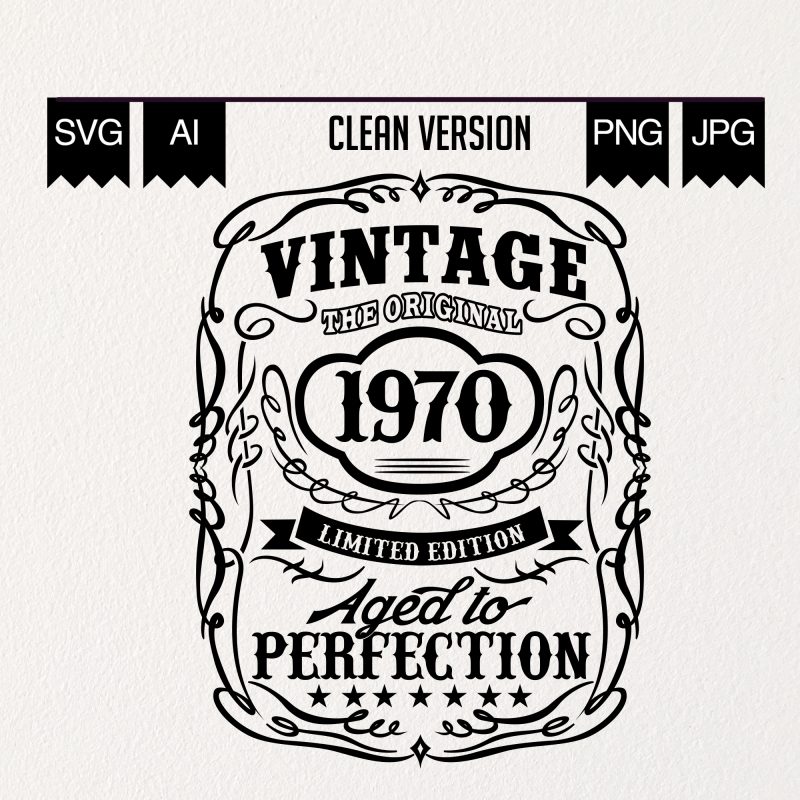 Vintage 1970’s – 50th Birthday Shirt Design t shirt design template