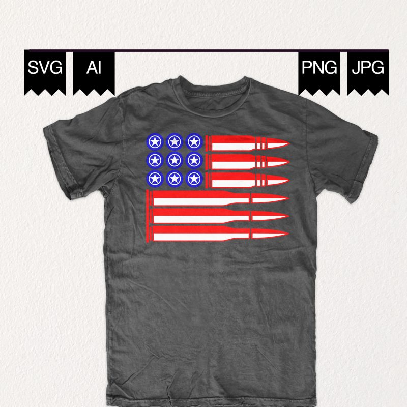 USA BULLETS t shirt design for sale