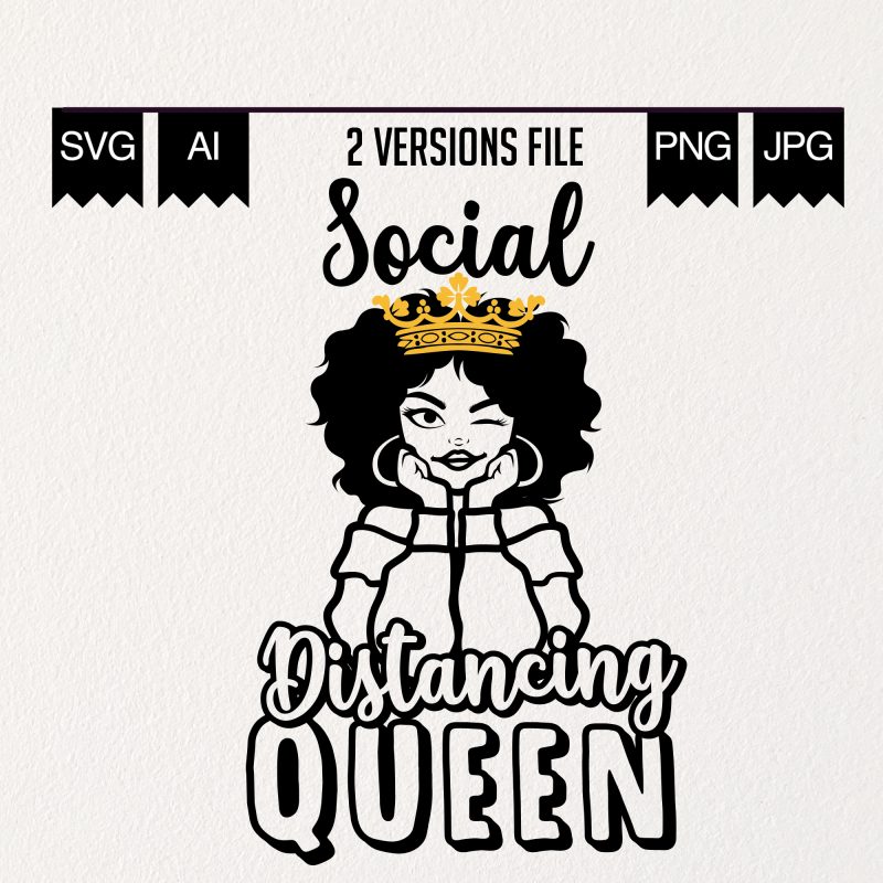 Social Distancing Queen t-shirt design png