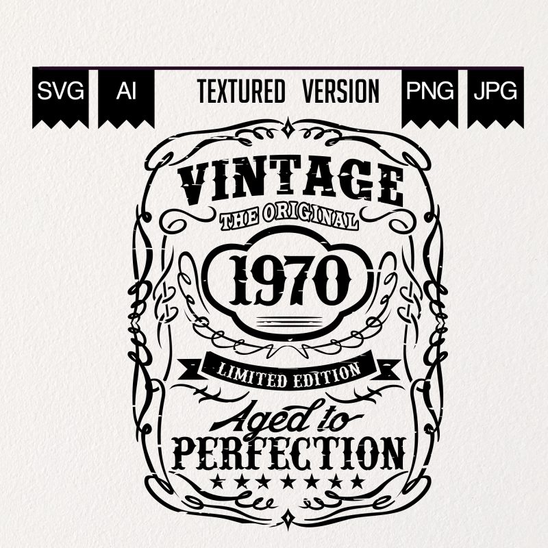 Vintage 1970’s – 50th Birthday Shirt Design t shirt design template