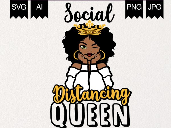 Social distancing queen t-shirt design png